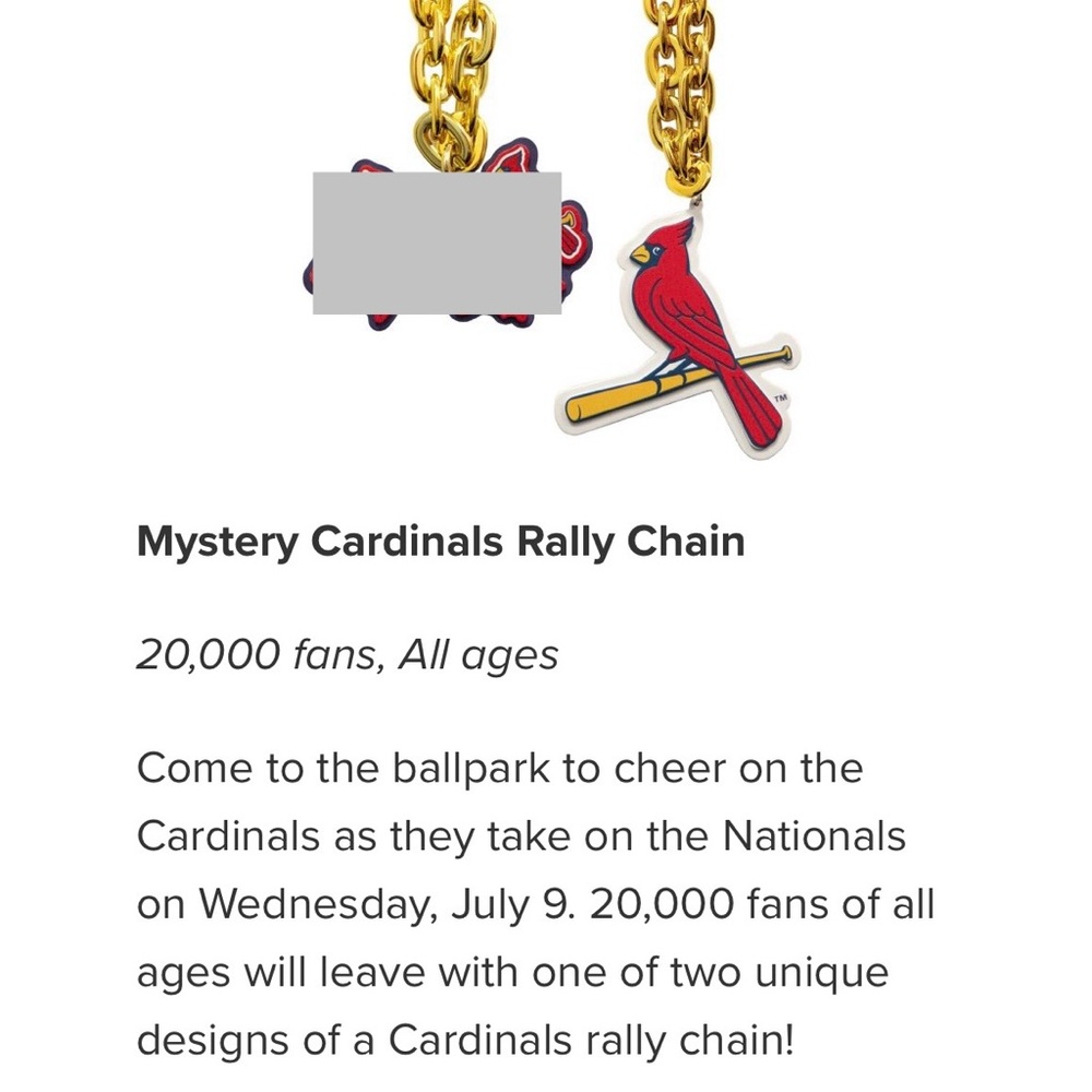 Cardinals Rally Chain Necklace